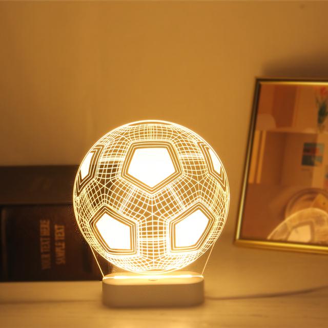 TEMU 1pc Football Luminous Night Light, Sports Decoration Home Decoration Desktop Creative Table Lamp