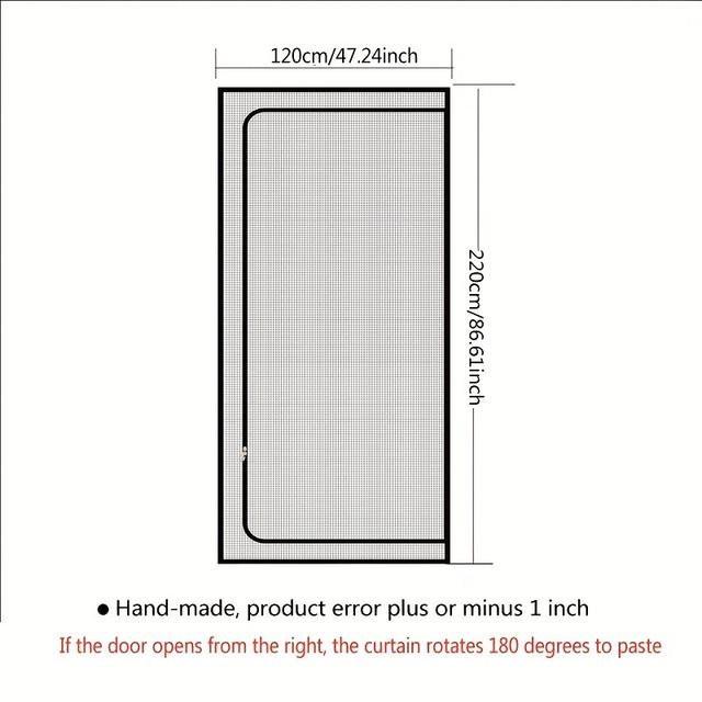 TEMU Robuster Anti-Katzen-Türvorhang - Kratzfestes Netz, Einfache Klebeinstallation, Doppelter Reißverschluss für Schnellen Ein-/, Polyesterfaser, für Zuhause & Büro, Vorhänge für Wohnzimmer