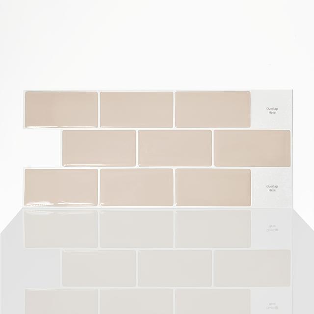 TEMU 1pc 11.81x5.12 Inch Modern Grid Pattern Pu Self-adhesive Wall Tile Sticker,, Removable & Reusable Tile Decal For Kitchen Backsplash, Bathroom, Countertops, Kitchen Wall Tiles