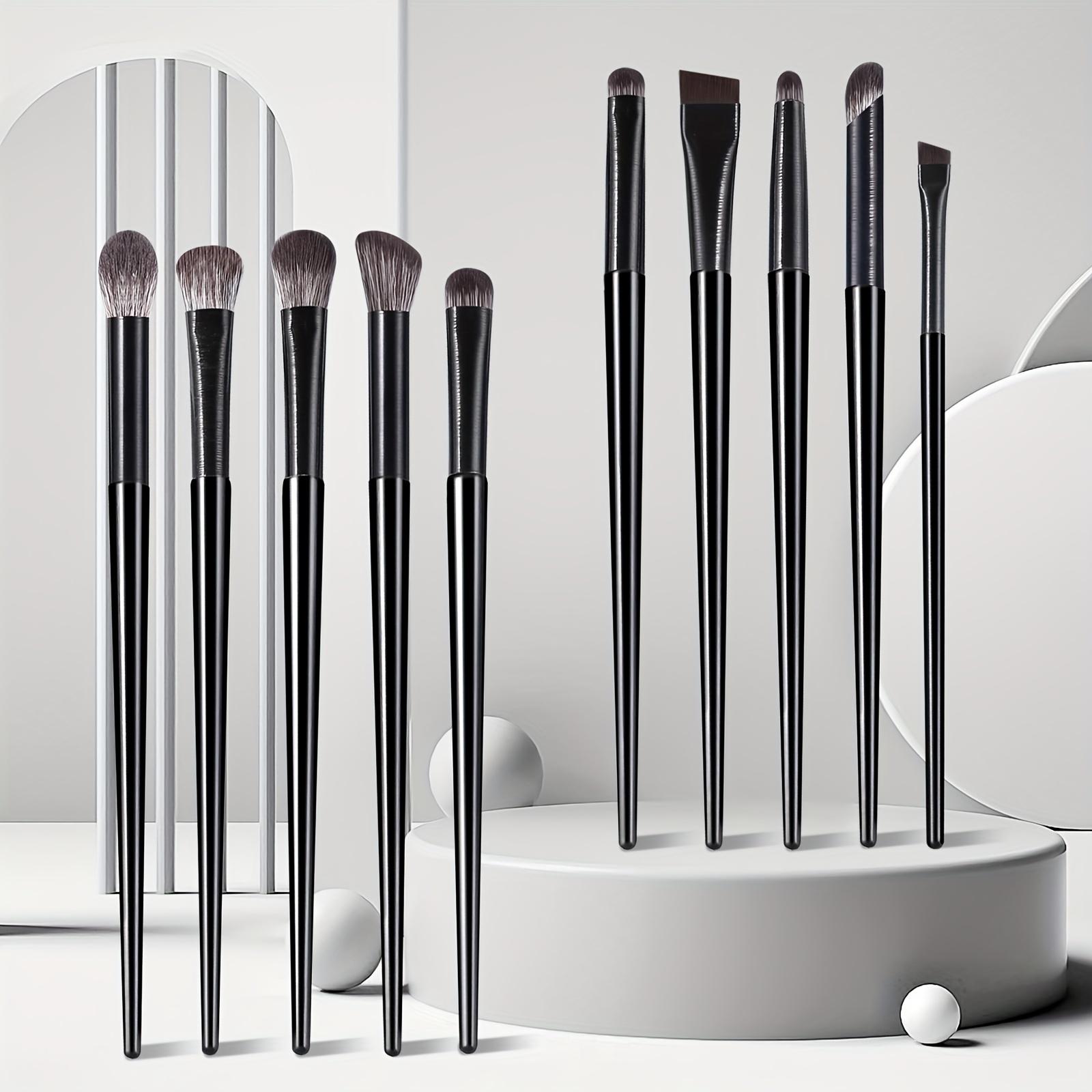 TEMU Eyeshadow Brushes,10pcs Wooden Neutral Portable Multifunctionalmakeup Brush Bagfor For Making Up Supply