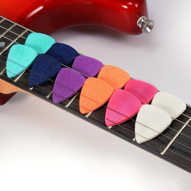 TEMU Paquete De 12 Púas Para Ukelele De Fieltro De 3 Mm Para Guitarras Acústicas, Eléctricas Y Bajos