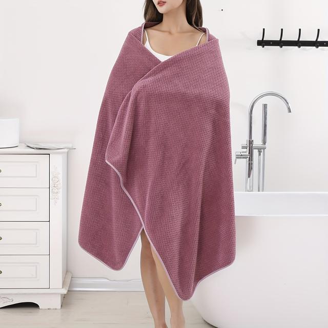 TEMU 1pc Oversized Super Soft Bath Towel, Absorbent Quick-drying Women's Shower Towel, Cute Comfortable Household Towel, Bathroom Supplies, Home Supplies, 90*180cm