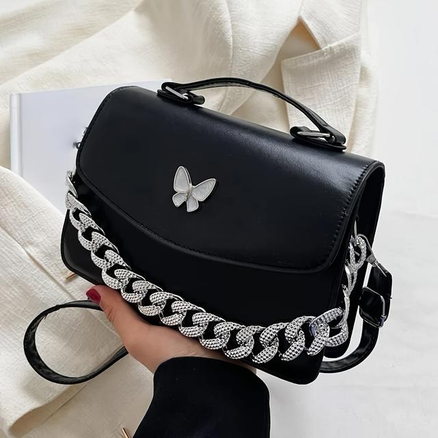 TEMU & Chain Decor Flap Square Bag For Teen S Women College Students,rookies & White-collar Workers Office,work,business, Bag For Women