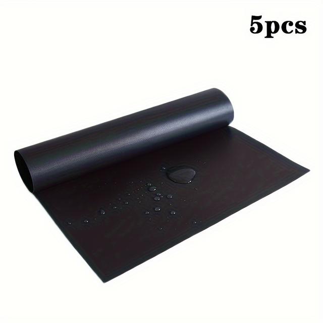 TEMU 5pcs Bbq Mat, Heat Resistant, , Easy To Clean, Reusable, Suitable For Outdoor Camping And Grilling