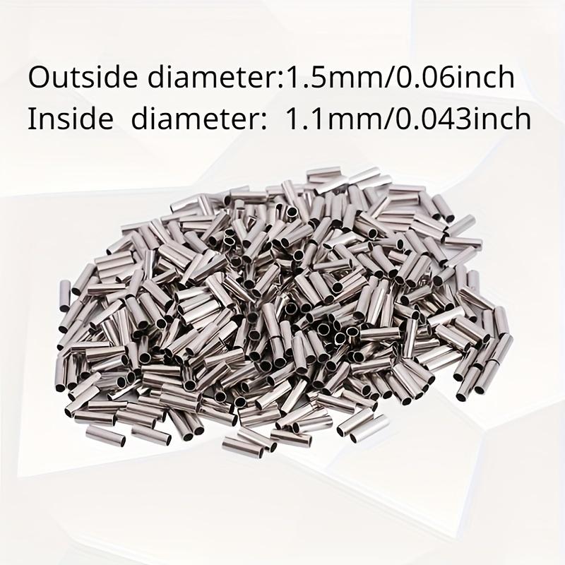 TEMU 500pcs Copper Tube Connectors: Single Barrel Crimping Sleeves For Fishing Line Wire Leader - Fishing Tackle