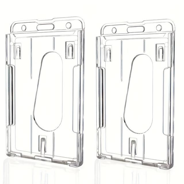 TEMU 2/5/10pcs Acrylic Hard Plastic Transparent Vertical Horizontal Card Holder With Finger Slot And Slots