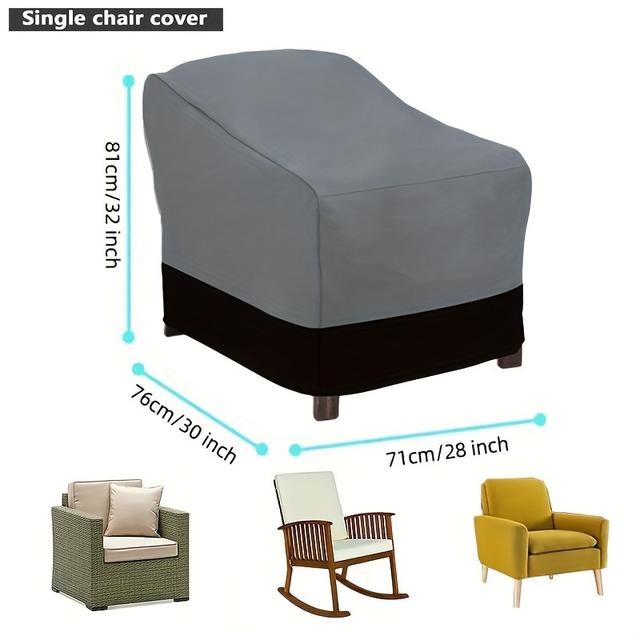 TEMU 1-teilige zweifarbige Sofabezug – Verdickter, langlebiger UV-beständiger Outdoor-Möbelschutz, -Material, Kordelzug-Verschluss, Ganzjahresnutzung, geeignet für Terrasse Garten