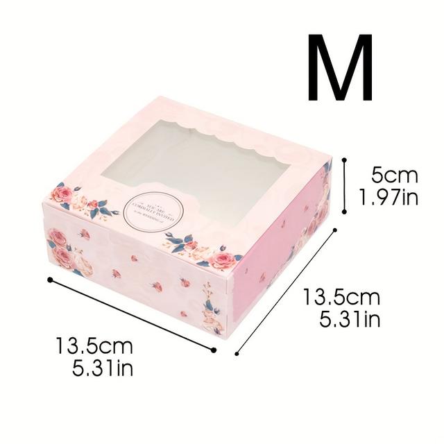 TEMU Gift For Her/him 5pcs Windowed Paper Gift Boxes With Stickers - Perfect For Birthdays, Weddings & Candy Packaging, Christmas, Halloween