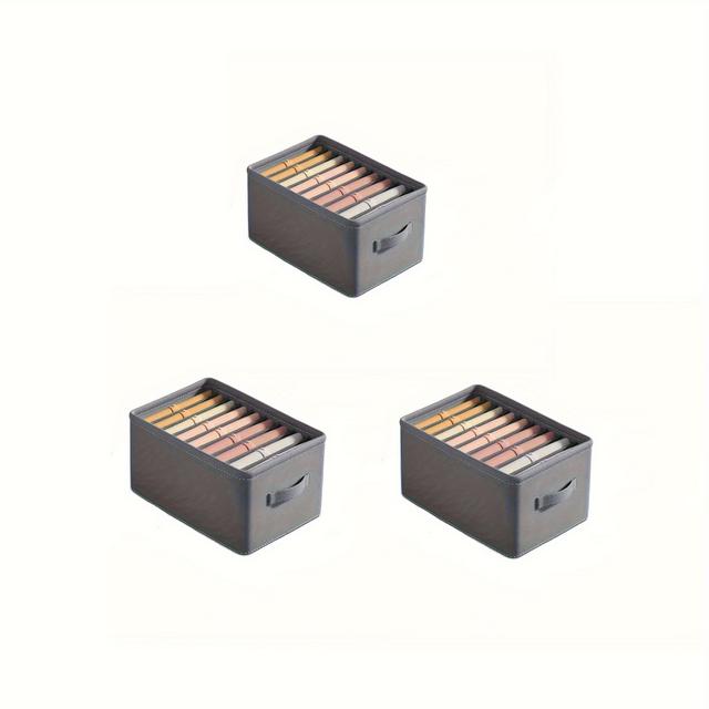 TEMU Een opbergdoos met 9 vakken en handvatten, ontworpen voor het organiseren van kleding zoals T-shirts, broeken, sjaals en rokken, biedt eenvoud en gemak.