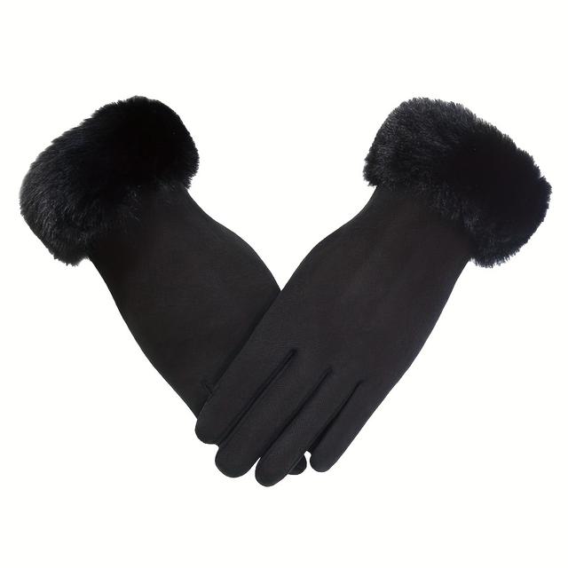 TEMU Fashionable Thick Women's Autumn And Winter Warm Gloves, Thin Touch Screen Compatible Gloves.