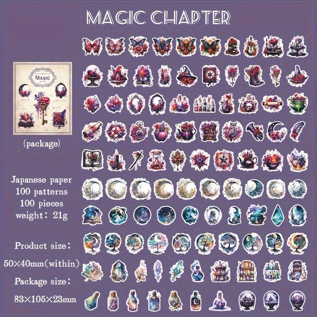 TEMU mit 100 Blättern Vintage Mini Reise-Themen Washi-Papier-Aufkleber mit Vintage Blumen-, Vogel- Botanik-Designs für DIY Scrapbooking Journaling