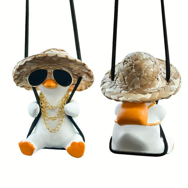 TEMU Swing - Straw Hat Schoolbag Duck Pendant Without Perfume