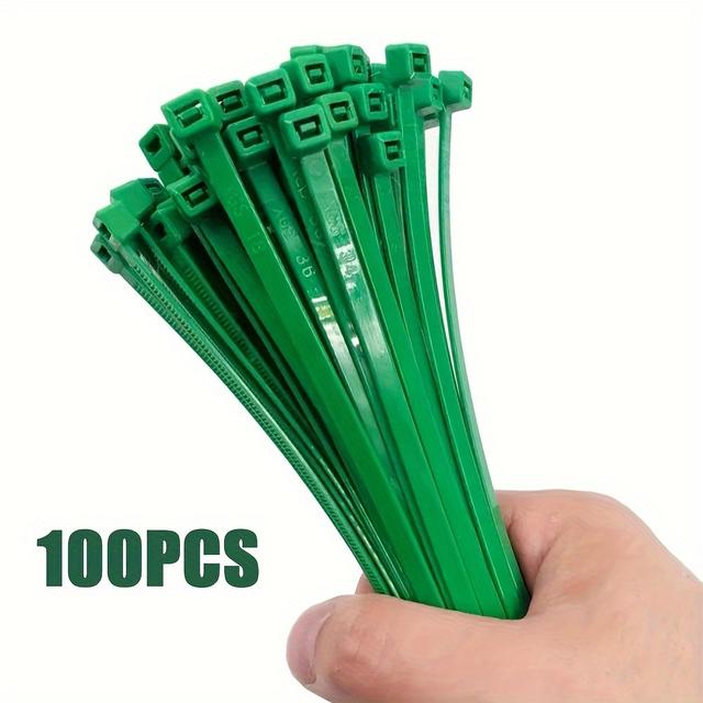 TEMU 100pcs/500pcs Green Heavy Duty Ties Gardening Zip Ties Multi-functional Gardening Nylon Cable Tie Binding Line Ties Self Locking Cable Ties Decorative Leaves Dead Vines Tie Pipeline Plants Ties
