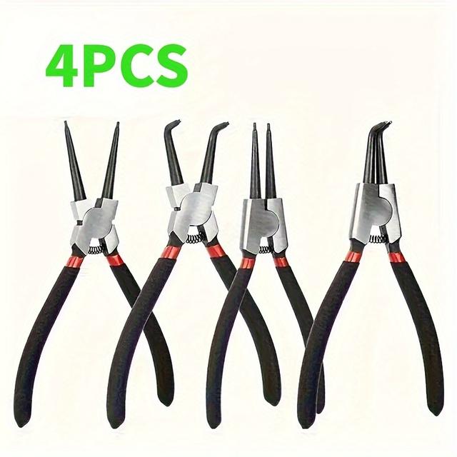 TEMU 4 Pcs Industrial-grade Spring Lock Pliers, Dual-function Inner/outer Spring Lock Pliers With Steel Construction