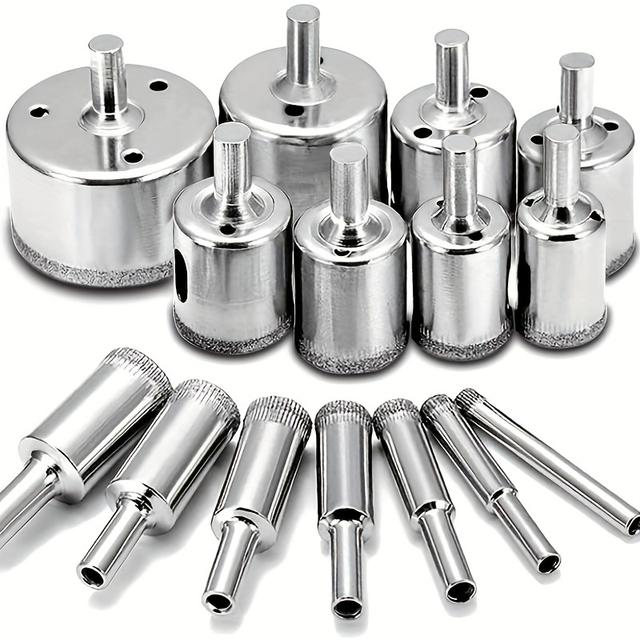 TEMU Set Of Drill Bits With Diamond Coating For Tiles, Marble, Glass, And Ceramics, Suitable For Drilling Ranging From 6mm To 32mm (0.23 To 1.26 Inches)