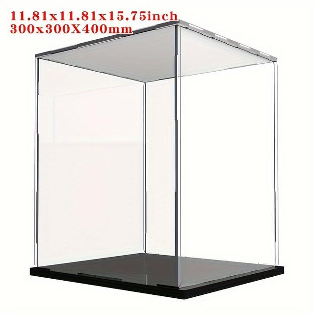 TEMU Idafsa Clear Acrylic Display Case With Base - Dustproof Plastic Storage Box For Collectibles, Memorabilia & Home Organization - Perfect Christmas Or Halloween Gift