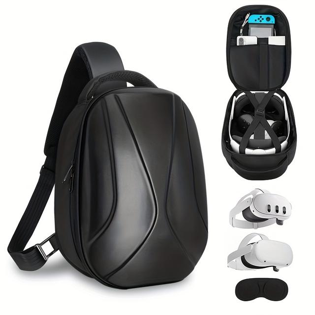 TEMU Tragetasche von SARLAR Kompatibel mit /M3PRO 3/3s/Quest 2, Erweiterbare Kapazität Schultergurt Rucksack für Elite Kopfband und Controller Zubehör, Ultra Einzigartiges Design für Komfortreisen