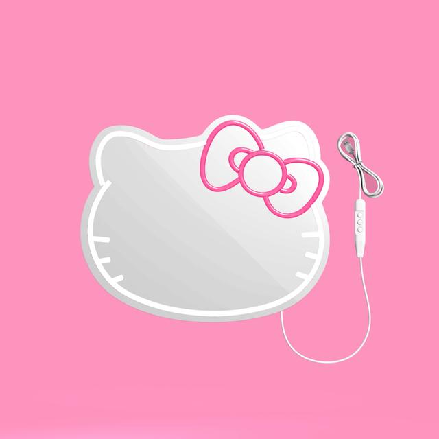 TEMU 1pc Hellokitty Cute Bow Anime Style Led Mirror Neon Light Brightness Adjustable Room Decoration Aesthetic Light Suitable For Bedroom Makeup Mirror Birthday Christmas Art Gift