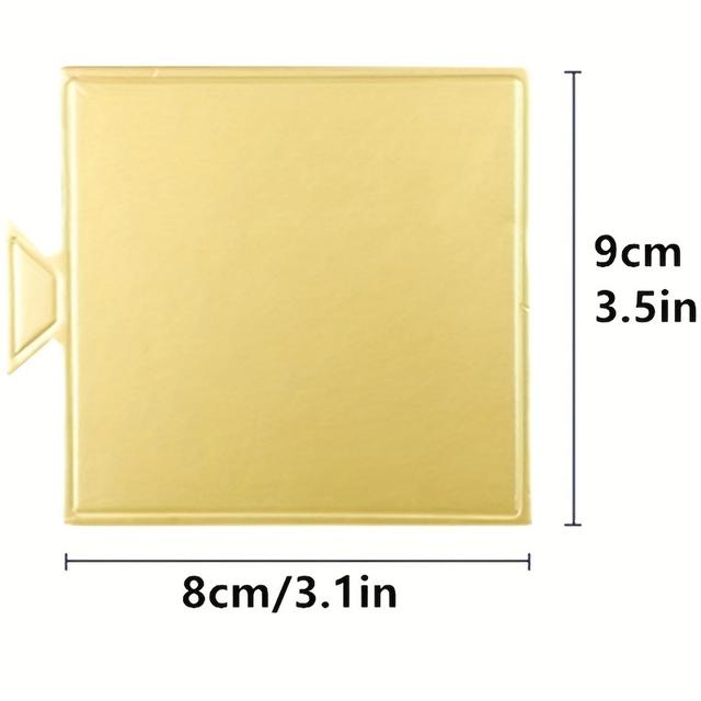 TEMU Paquete de 100 Bases de Cartón Dorado Cuadrado para Mini Tartas, Postres de Mousse y Tablas Desechables para Cupcakes, Ideal para Presentaciones de Bodas y Fiestas de .