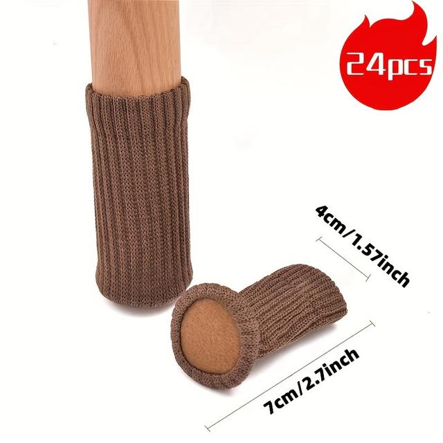 TEMU Set Of 24 Elastic Cloth Socks For Table And Chair Legs, Floors And Prevent Slipping, Suitable For Diameters, Includes Knitted Furniture Pads