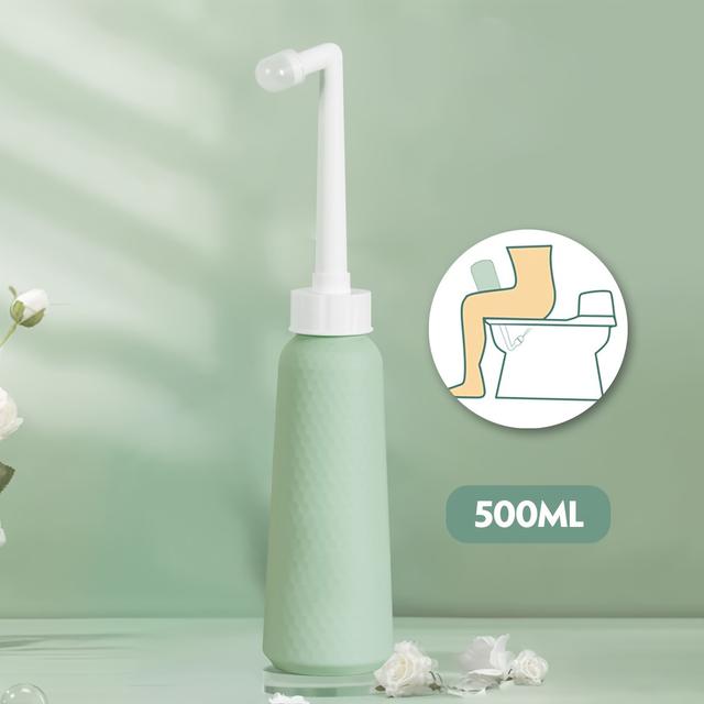 TEMU Portable 500ml Bidet Sprayer - Handheld Travel Toilet Attachment With Extendable Hose & 14-hole Nozzle For Personal Hygiene And Cleaning, Bathtub, Suitable For Travel