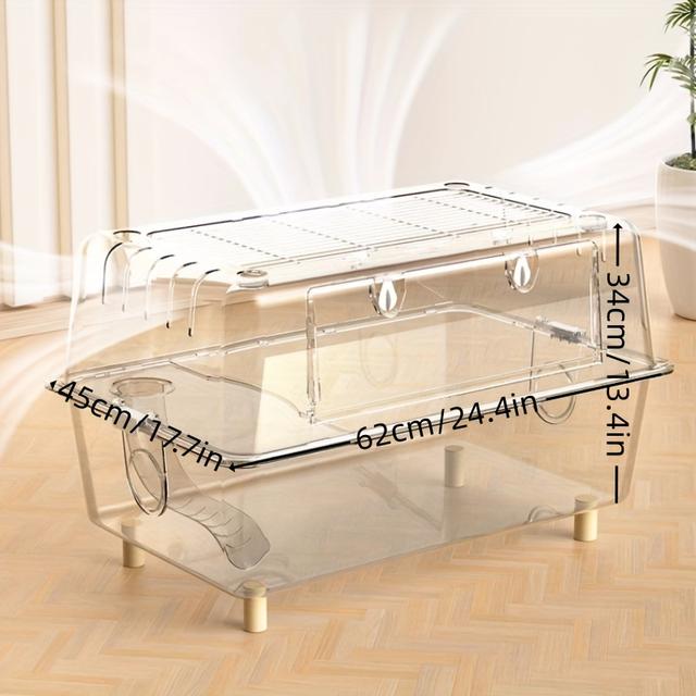 TEMU Versatile Clear Plastic Cage For Small Pets - Ideal For Chickens, Ducks, Hamsters & Rabbits