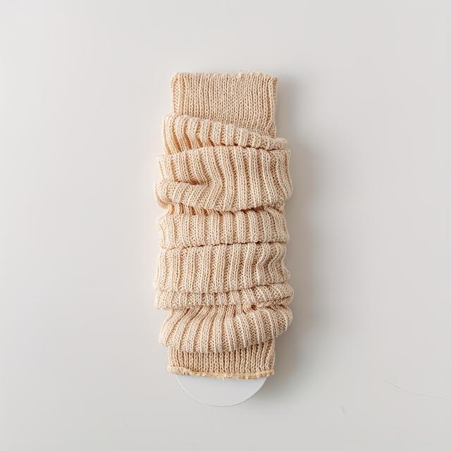TEMU Rib-Knit Leg Warmers, Ciepłe I Wygodne Jednolite Skarpety, Pończochy I Bielizna Damska