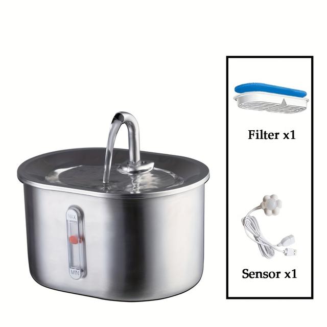 TEMU 1 Unit Of Cat Water Fountain, Self-circulating Filtered Cat Water Fountain, 2.5l Pet Cat Water Fountain Featuring A Water Level Indicator, Without Battery