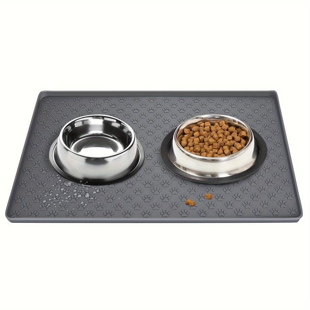 TEMU 1pc Non-slip Pet Food Mat Easy To Wash Met For Supply