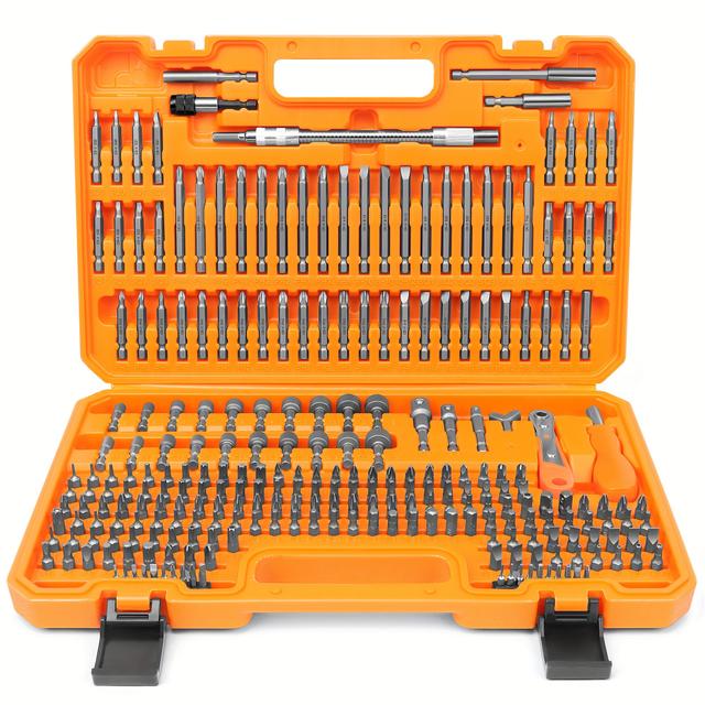 TEMU 258pcs Screwdriver , Chrome Vanadium Steel Screwdriver Head Assembly, Including Safety Drill Bit, Nut Cutter, Ratchet Wrench, And Drill Bit Bracket