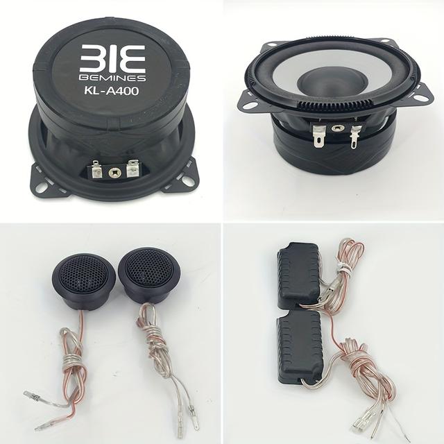 TEMU 1 di altoparlanti coassiali ad da 4 pollici MAX.300W per auto con copertura antipolvere e cavo audio, altoparlanti stereo a gamma completa RMS.30W per audio auto, set con 2 tweeter