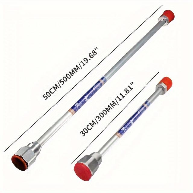 TEMU 2 Stück Verlängerungsstange Für Airless-Farbspritzpistolen, Leicht, Rostfrei, Hohe Festigkeit, Einfache Installation Und Bedienung (30cm / 11,8 + 50cm / 19,6 )