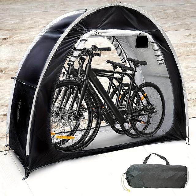 TEMU Bike Storage Shed Tent With For 2-, Waterproof 210d Oxford Fabric Portable Foldable Outdoor Bicycle Cover Shelter For Home Garden