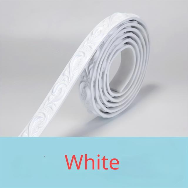 TEMU 3d Pvc Self-adhesive Decorative Soft Line Baseboard Ceiling Trim Line Background Wall Molding Line 3d Wall Sticker Home Decor