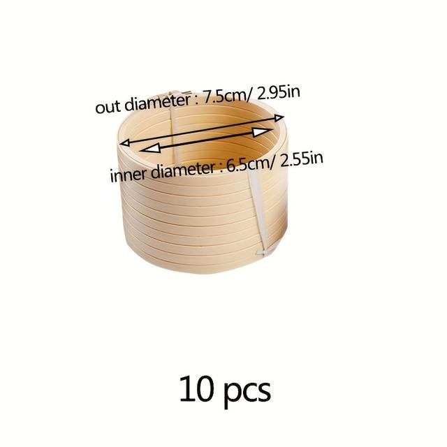 TEMU プラスチック製手刺繍枠 10個パック - 軽量・ポータブル 包帯風フレームリング 縫製・DIY・クロスステッチ刺繍用