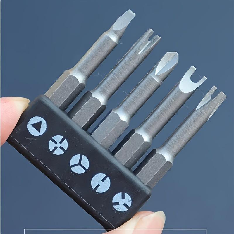 TEMU Set Of 5 Designed Screwdrivers Including U-shaped, Y-type, Triangle, Inner , And Three-point Bits.
