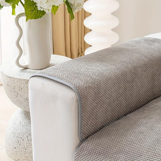 TEMU Gruba, antypoślizgowa pluszowa poduszka na sofę o łatwym, nowoczesnym designie, idealna na podłokietniki i oparcia, tkanina przyjazna zwierzętom, która chroni wystrój domu.