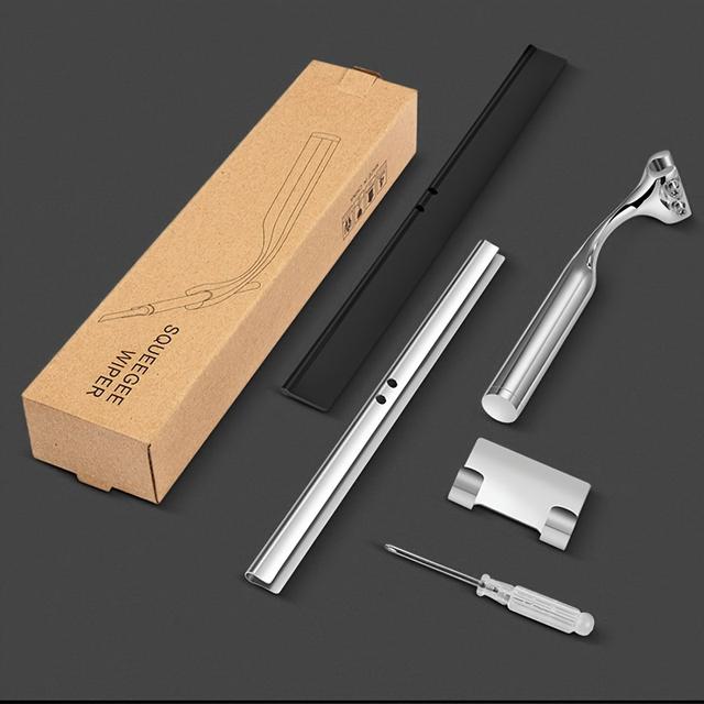 TEMU Ein Duschabzieher mit Klebehaken, ein Handabzieher zur Wasserentfernung, geeignet für die Reinigung von Fenstern, Badezimmeroberflächen, Glastüren, Fliesenwänden, Fahrzeugen, Spiegeln und mehr