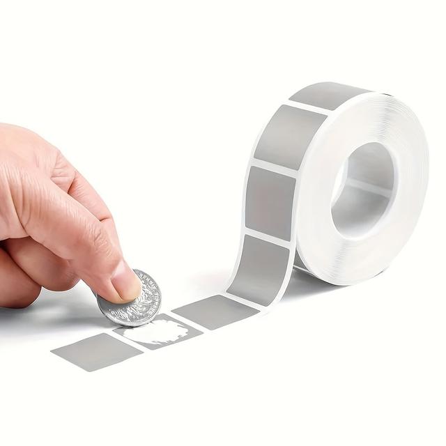 TEMU 1000pcs 1" Square Scratch-off Stickers - Self-adhesive Labels For Diy Crafts, Coupons, Promotions & Wedding Favors - Easy Design