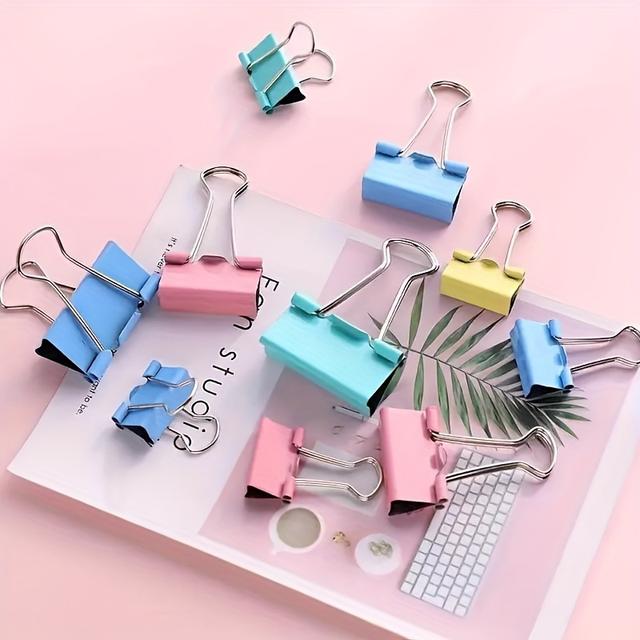 TEMU 60pcs Random Color Binder Clip - Perfect For Office Supplies And Test Paper!