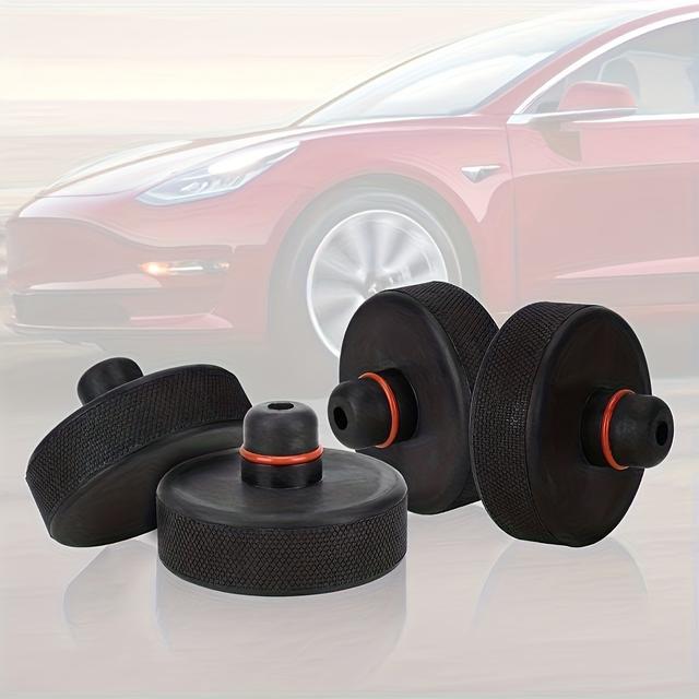 TEMU 4pcs Upgrade Your For With This 1pc Black Rubber Jack Pad Adapter - Car Styling Additions For /s/3