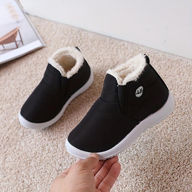 TEMU Нові зимові модні дитячі утеплені черевики 2025 , потовщані теплі снігові черевики для хлопчиків і дівчаток