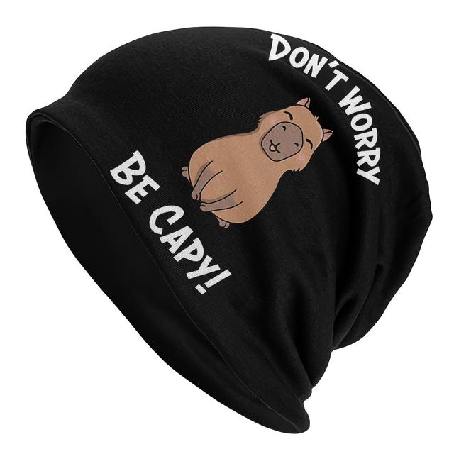 TEMU 1pc Capybara Animal Beanie Thin Men Turban Bonnet Polyester Hats