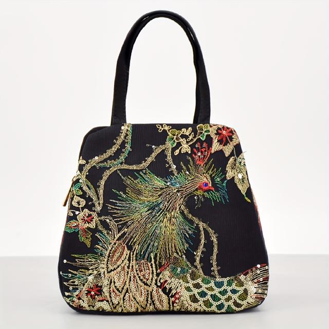 TEMU Sequin Embroidery Handbag, Women's Tote Bag