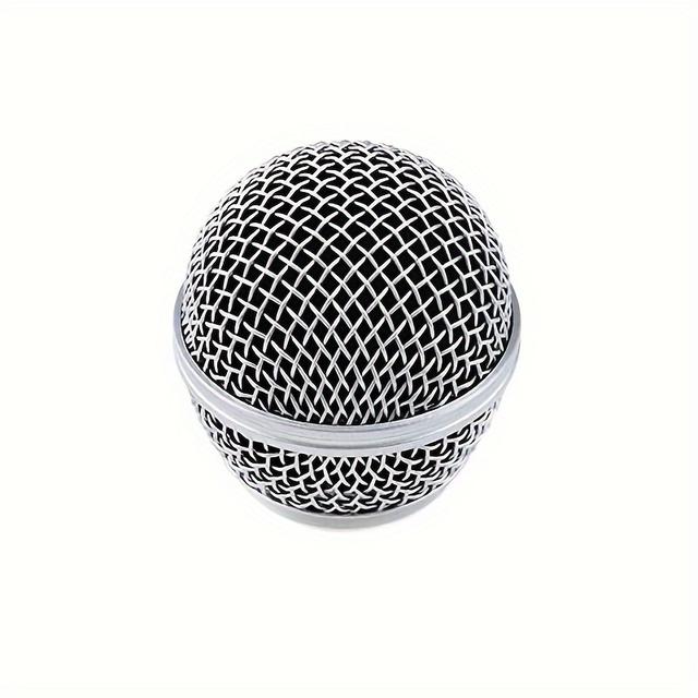 TEMU 1pc Sm58 Microphone Head Mics Metal Mesh Head Cover Grille Ball With Inner Foam Replacement Accessories