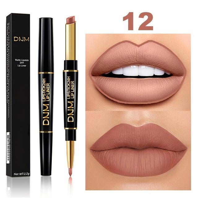 TEMU Double-ended Cup Long Lasting Lipstick Lip Liner High Pigmented Waterproof Valentine's Day Gifts