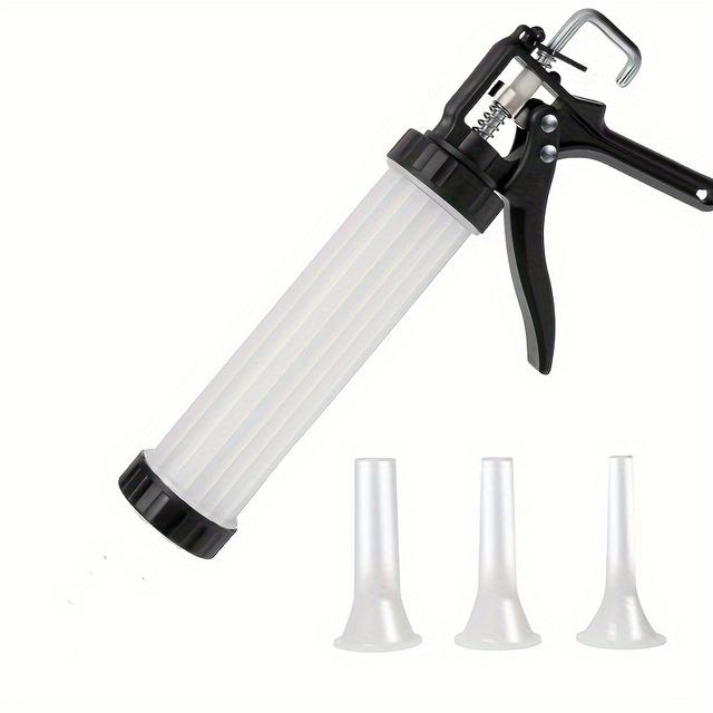 TEMU 1 Set Easy-use Manual Sausage Maker Kit - Semi-automatic, Quick Meat Stuffer With 3 Nozzle Sizes, Durable Plastic, Ideal For Homemade Sausages & More - Gadget For Holiday Cooking, Sausage Stuffer