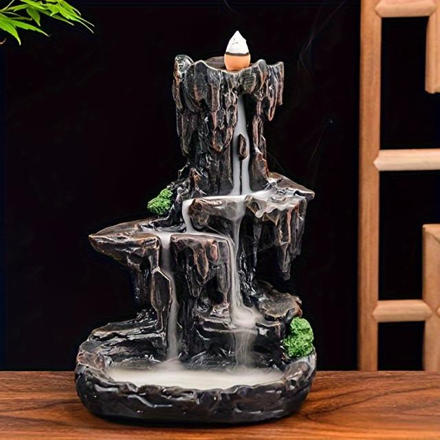 TEMU Backflow Resin Crafts Ornaments Incense Deodorant Yoga Backflow Reverse Incense Holder Crafts Indoor Incense Sandalwood