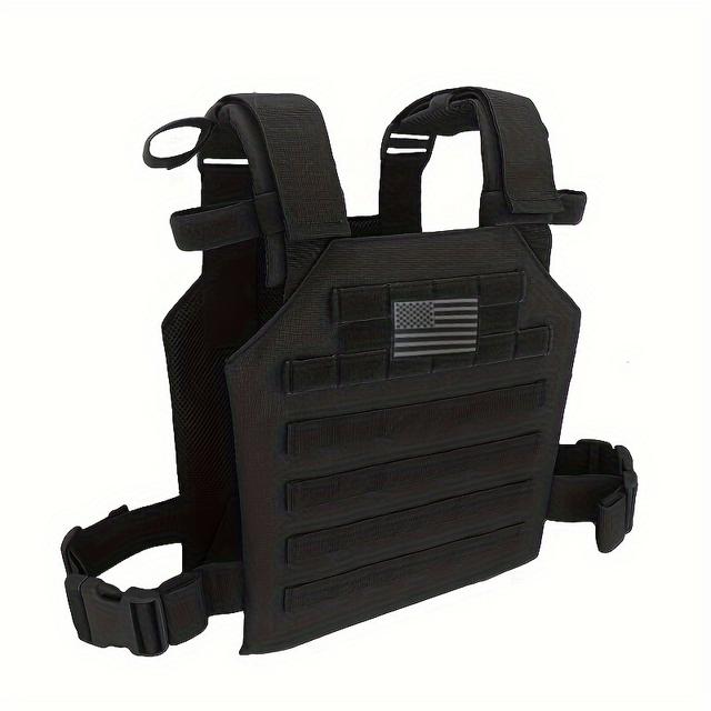TEMU Verstellbare Leichte Molle-Weste mit Flaggen-Patch für Outdoor-Sportarten