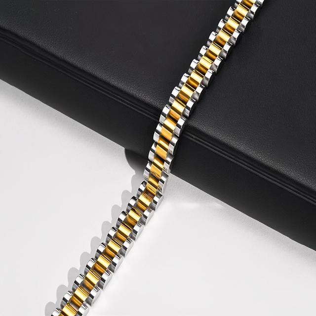 TEMU 1pc Of European And American Fashionable Lightweight High-end Stainless Steel Bracelet Suitable For Daily Men And Women